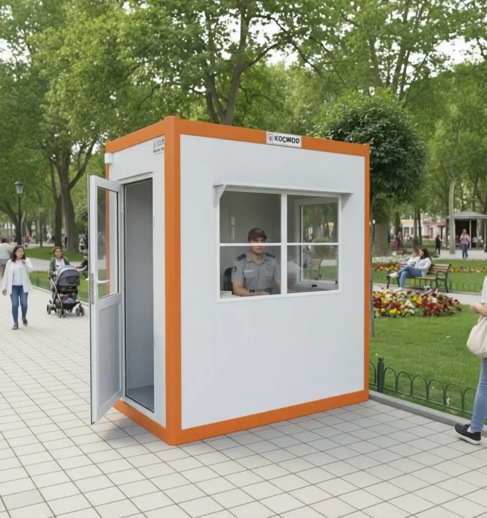 2kisilik bekci guvenlik kulubesi parkta